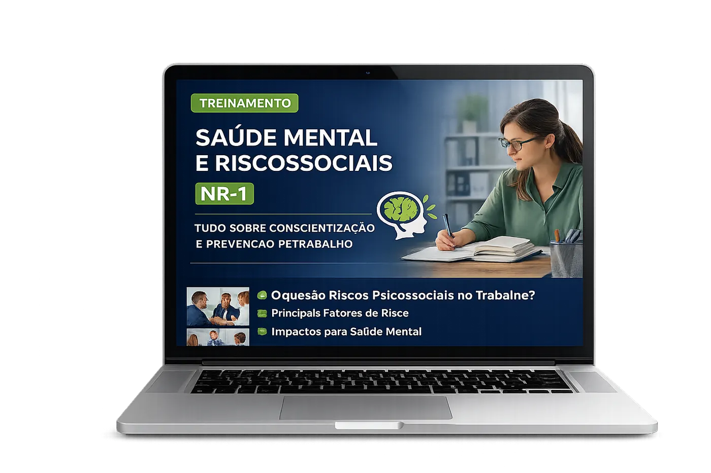 Mockup do treinamento sobre Saúde Mental e Riscos Psicossociais NR-1