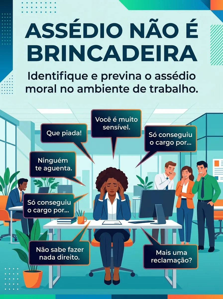 Banner sobre assédio no ambiente de trabalho